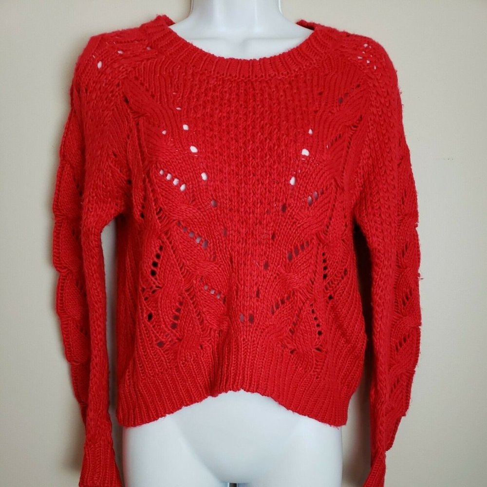 Charlotte Russe Women's Sweater XS Red Pullover Long Sleeve